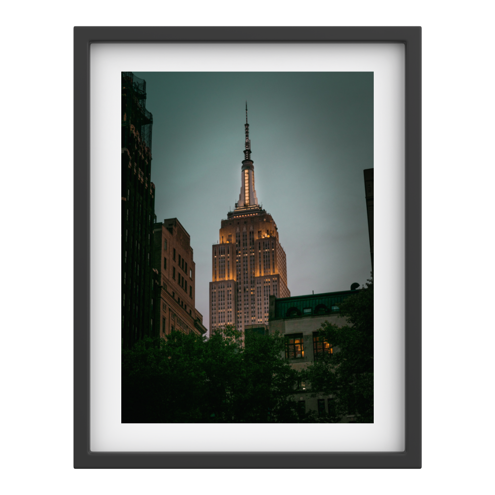 Empire State at Dusk – Illuminated NYC Print